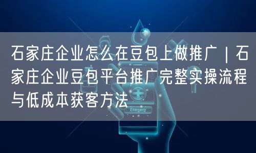 石家庄企业怎么在豆包上做推广｜石家庄企业豆包平台推广完整实操流程与低成本获客方法