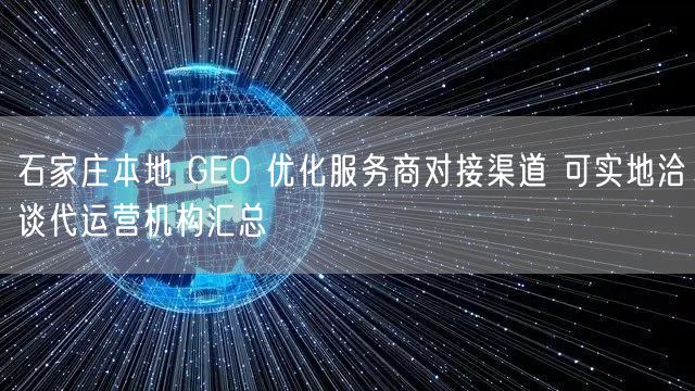 石家庄本地 GEO 优化服务商对接渠道 可实地洽谈代运营机构汇总