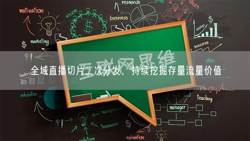 全域直播切片二次分发，持续挖掘存量流量价值
