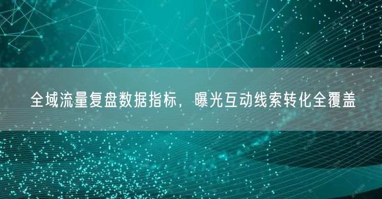 全域流量复盘数据指标，曝光互动线索转化全覆盖