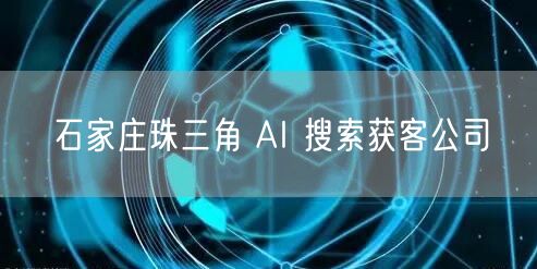 石家庄珠三角 AI 搜索获客公司