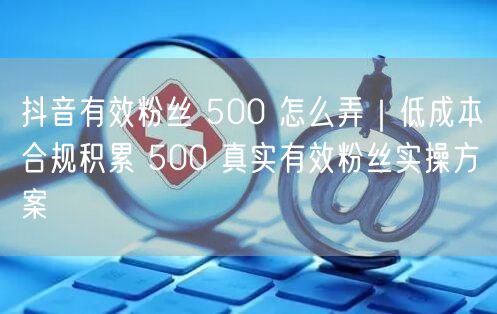 抖音有效粉丝 500 怎么弄｜低成本合规积累 500 真实有效粉丝实操方案