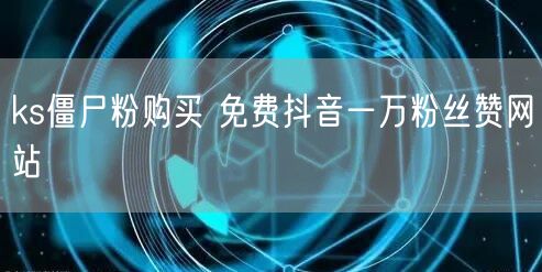 ks僵尸粉购买 免费抖音一万粉丝赞网站
