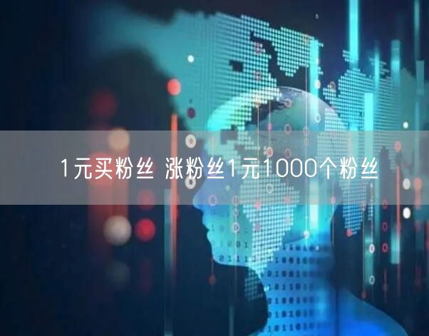 1元买粉丝 涨粉丝1元1000个粉丝