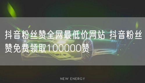 抖音粉丝赞全网最低价网站 抖音粉丝赞免费领取100000赞