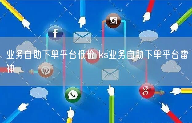 业务自助下单平台低价 ks业务自助下单平台雷神