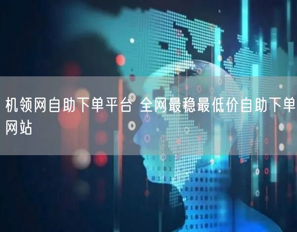 机领网自助下单平台 全网最稳最低价自助下单网站
