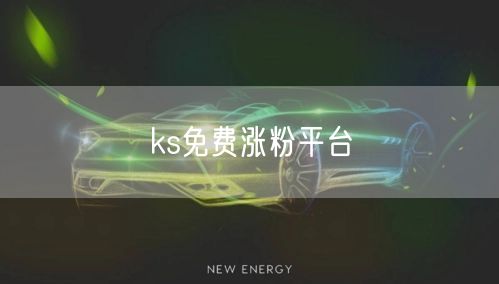 ks免费涨粉平台