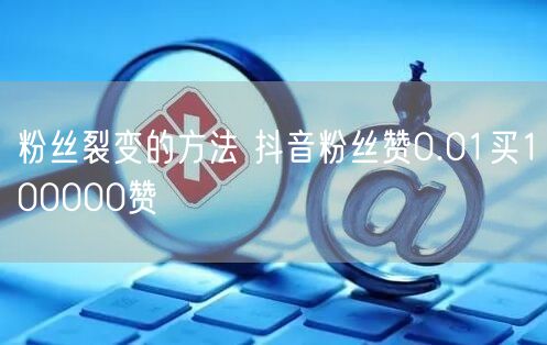 粉丝裂变的方法 抖音粉丝赞0.01买100000赞