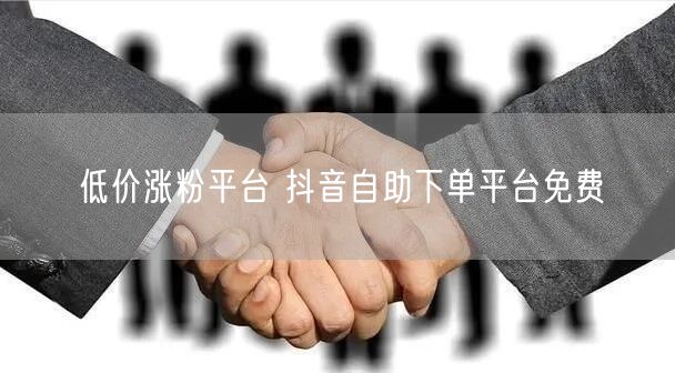 低价涨粉平台 抖音自助下单平台免费