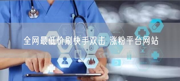 全网最低价刷快手双击 涨粉平台网站
