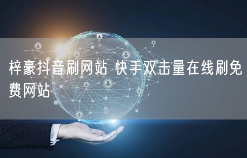 梓豪抖音刷网站 快手双击量在线刷免费网站